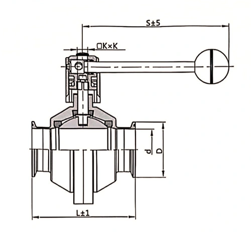 Sanitary Butterfly Type Ball Valve